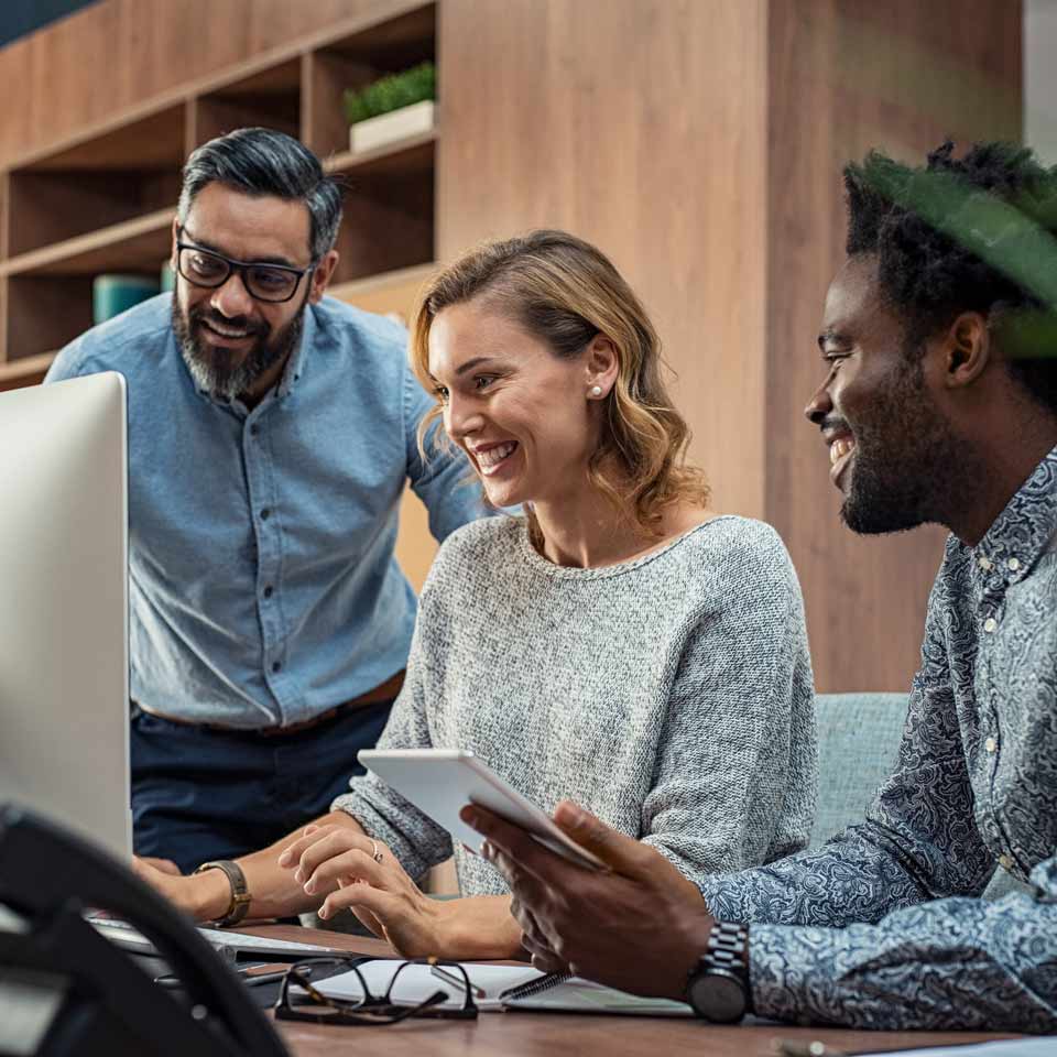 happy team at work
